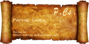 Parrag Csaba névjegykártya