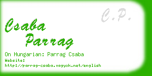 csaba parrag business card